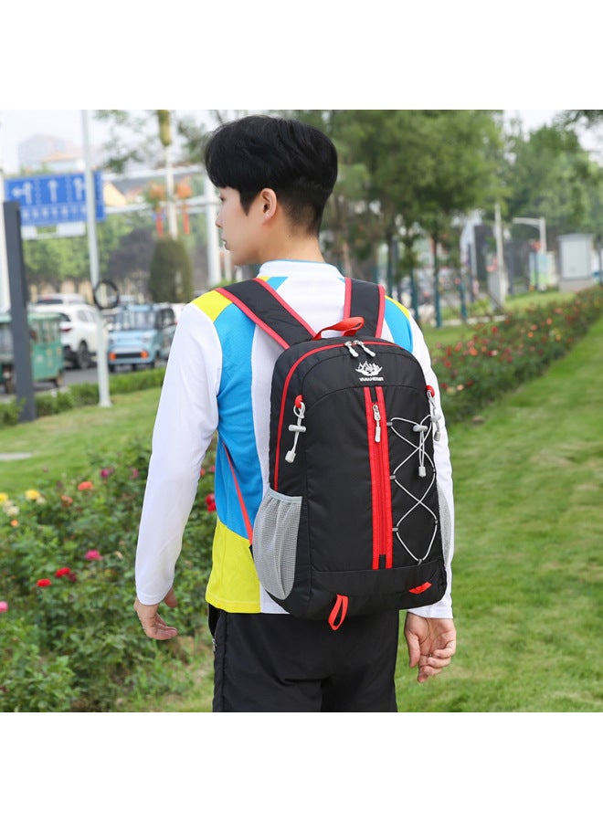 Outdoor Backpack Portable Folding Portable Men's And Women's Backpack Sports Large Capacity Travel Hiking Backpack-Color:Black-Capacity:All Yards - Image 4